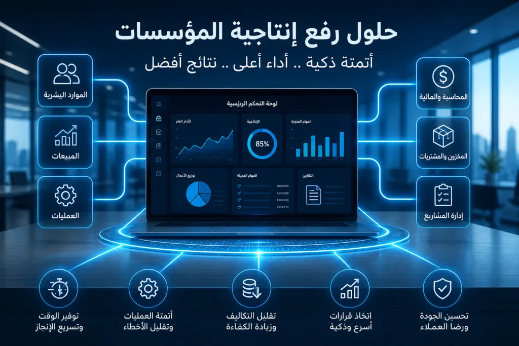 حلول رفع إنتاجية المؤسسات: الدليل الشامل لتعزيز الكفاءة وتحقيق النمو المستدام