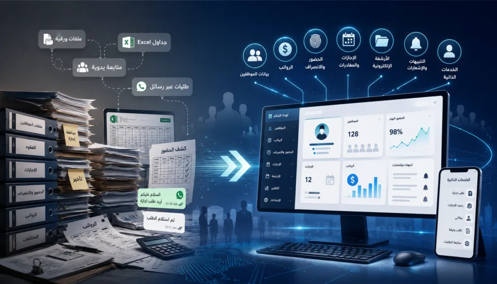 نظام إدارة الموارد البشرية HR: من إدارة الموظفين يدويًا إلى أتمتة رأس المال البشري