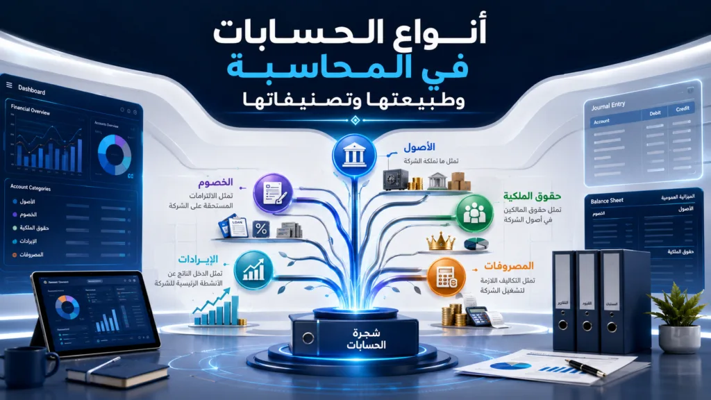 أنواع الحسابات في المحاسبة وطبيعتها